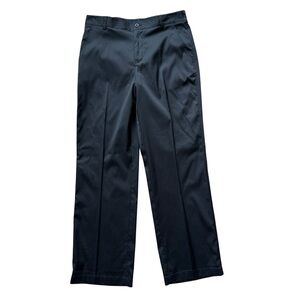 NIKE Golf Pants Men's 32x30 Black Dri-Fit Stretch Waist Flat Front Chino Casual
